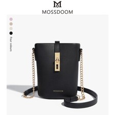 MOSSDOOM Elouise Bag PU leather Shoulder For Women Simple Korean Fashion Black