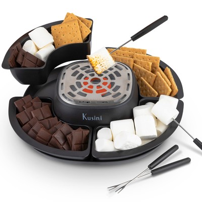Smores Maker Tabletop Indoor - Flameless Electric Marshmallow Roaster   4 Det...
