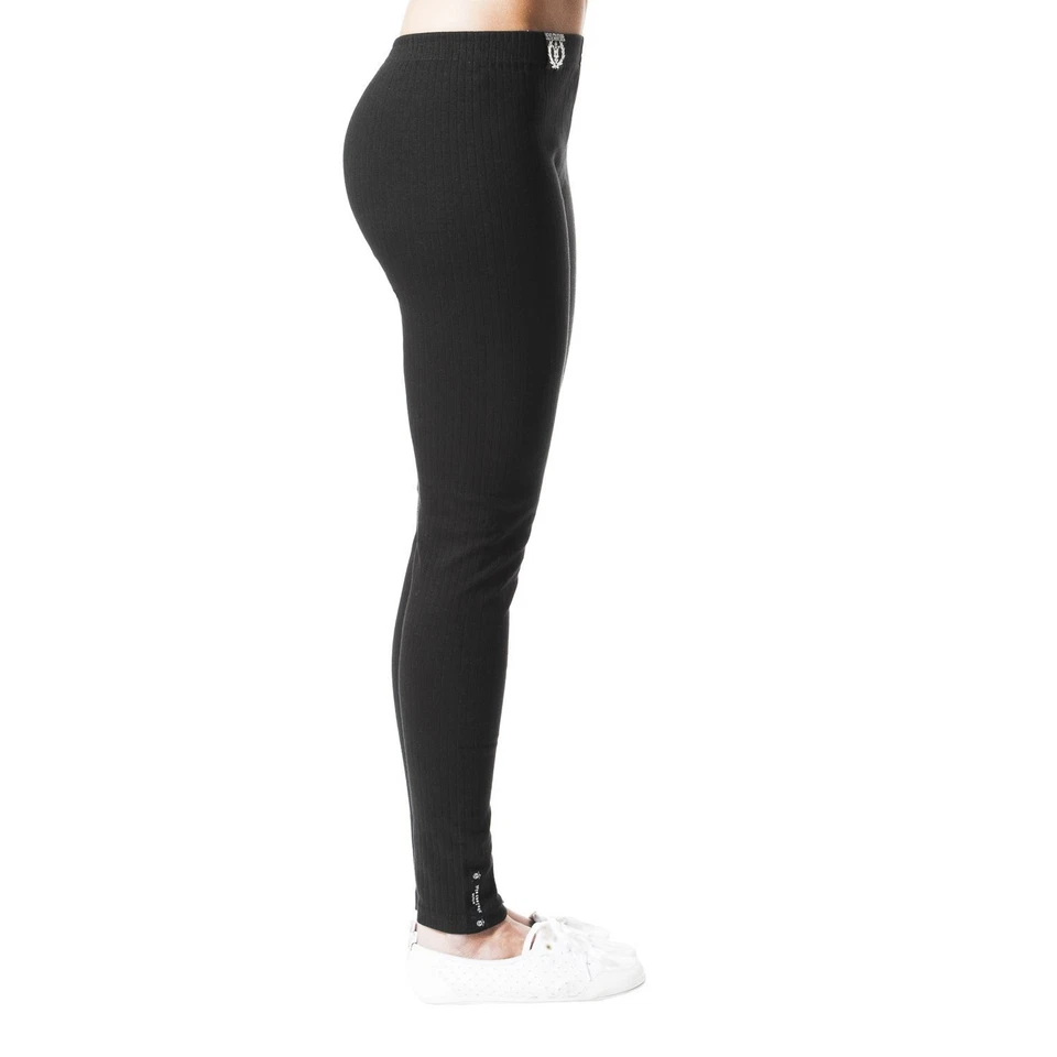 BRUBAKER Lot de 2 Coton Leggings Pantalon Chaud Femmes Longue Taille Haute Noir - Photo 3/3