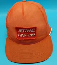 STIHL CHAIN SAWS hat vintage lightweight sheer orange mesh adjustable cap