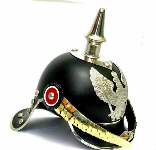 German Helmet Prussian Helmet Cuirassier helmet -Solid Brass & Steel WW1 - Picture 3 of 5