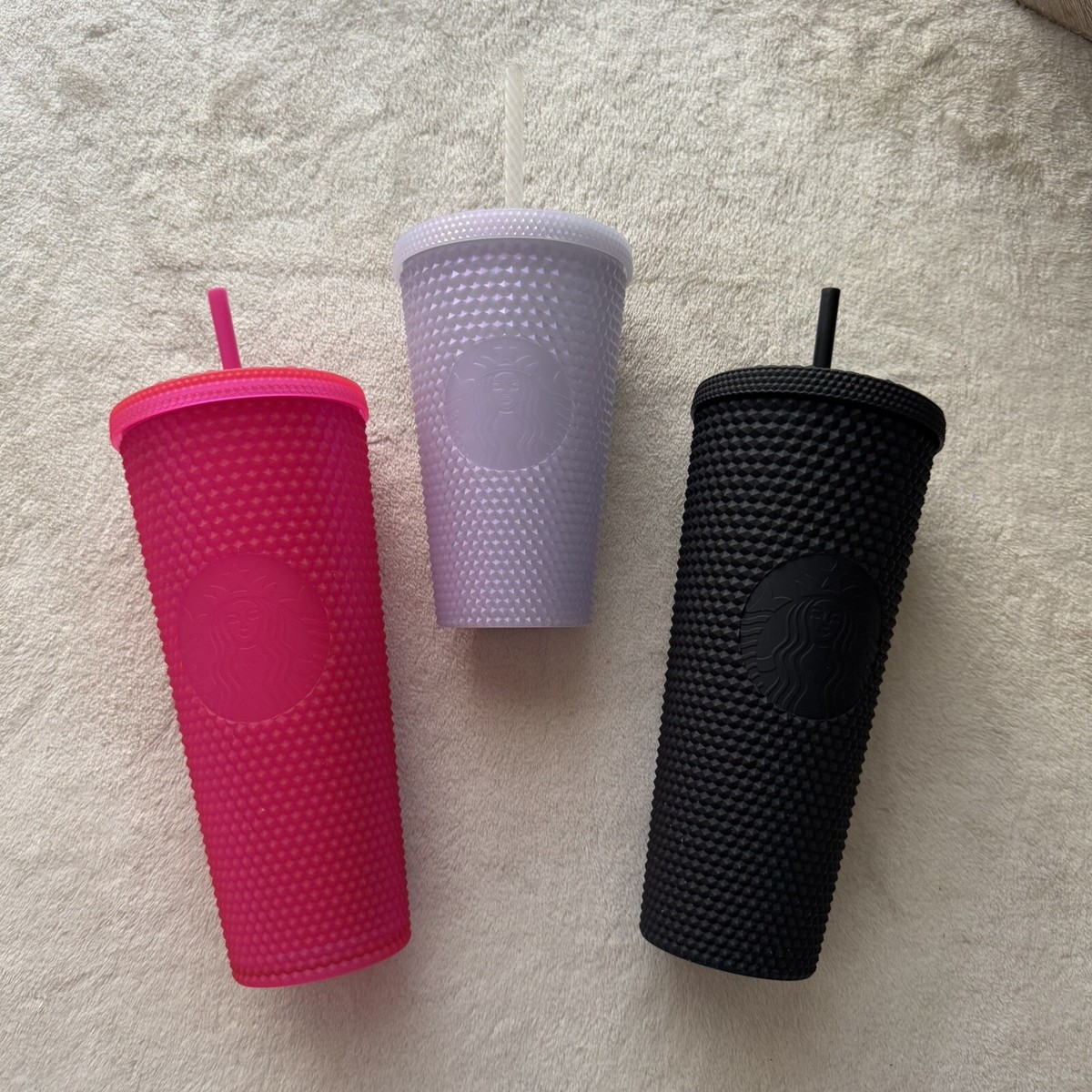 2021 Starbucks Studded Tumbler Collection Black Matte, Neon Pink White Ice  Venti