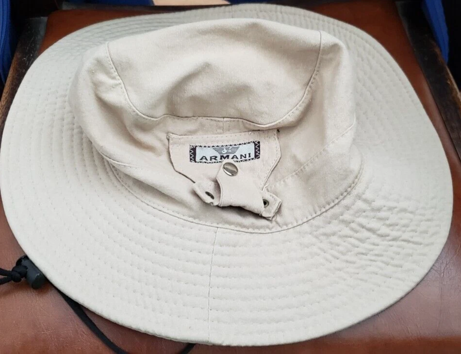 Sombrero Armani Beige Safari Playa Sombrero Vacaciones Mujer Foto 3 de 4