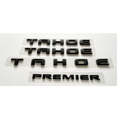 #ad #ad 4PCS New 2021 Chevrolet Tahoe Premier Matte Black Side Door Rear Tahoe Emblem $42.99