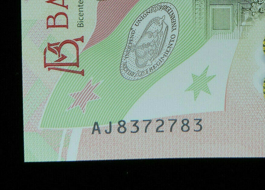 1821 2021 20 Mexican Pesos Bank Note Bicentennial AJ8372783 Bookend Note Mexico