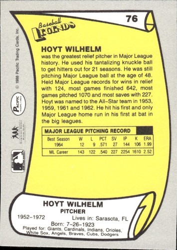 1988 and 1989 Pacific Baseball Legends MLB Set Break #1-#220 — You Choose! - Picture 153 of 441