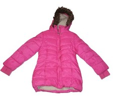 Member's Mark Girls Cozy Puffer Full Zip Jacket Button Outdoor Pink Size 6 W001