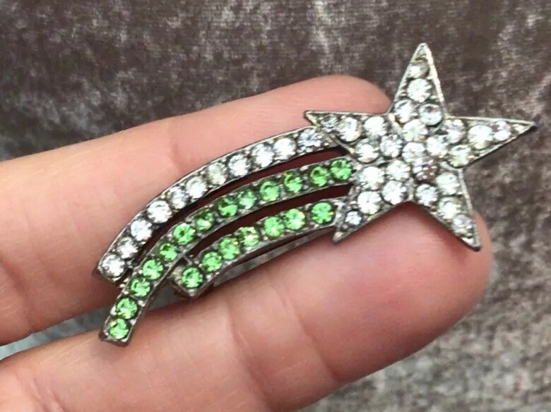 Vintage Jewellery Lovely Shooting Star Crystal Brooch eBay