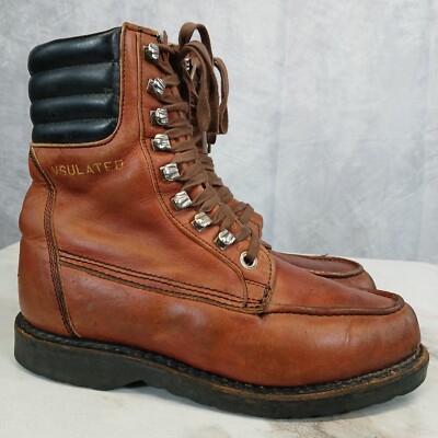 Aspen Trail Finders Moc Toe Sport Boots Men's Size 9 Cognac Brown