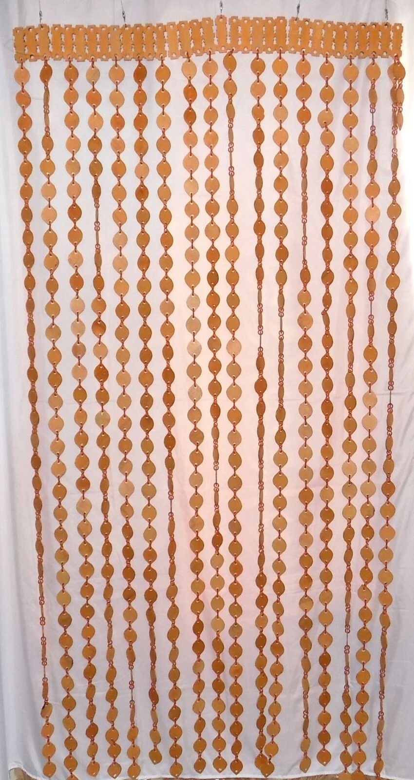 Handmade wooden beaded curtain screen for window door or room divider decor