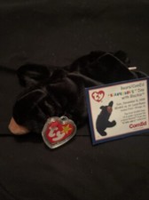 Ty Beanie Baby Blackie The Bear Plush Toy Chicago Bears Promo