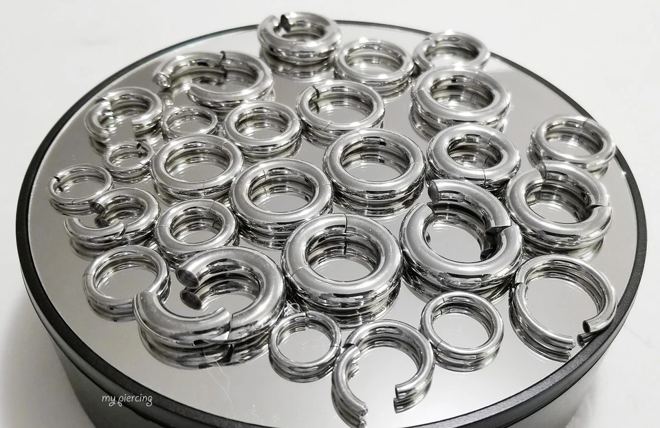 2pcs. 20g-8g Surgical Steel Hinged Seamless Segment Ring Nose Ear Septum Clicker - Image 4 of 4