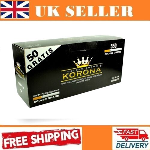 2200 KORONA Crown KING SIZE Filter TUBES Tip Paper Smoking Cigarette Tobacco UK - Photo 1/1