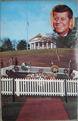 Vintage Farb-AK USA - Grabstätte von John F. Kennedy in Arlington - 1966 gel.