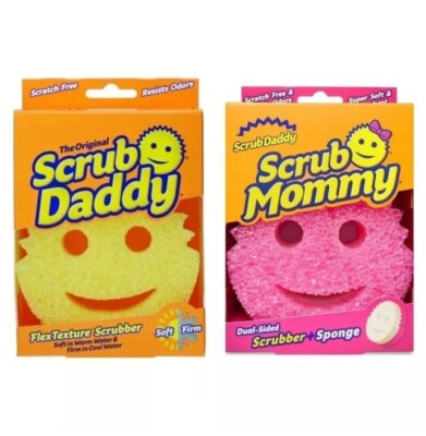 2 Pack Scrub Daddy & Scrub Mommy Sponge Scratch Free Scrubber for Dishes & Home