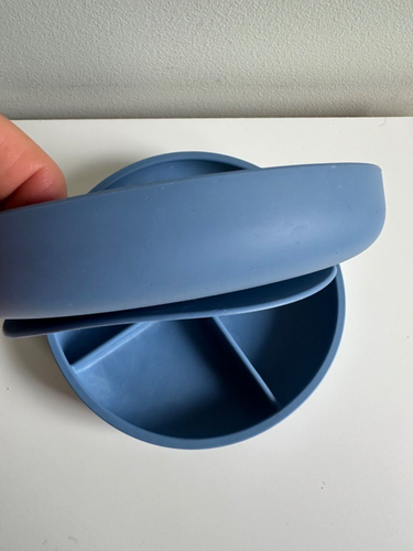 Lalo Suction Plates Blue Baby Toddler Silicone - Picture 2 of 4