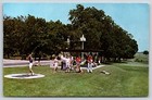 Mahomet Illinois~Golfing Scene @ Lake of the Woods~Birdhouse 1950s Postcard