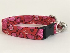 VALENTINE HEARTS ON PINK ADJUSTABLE BREAKAWAY CAT COLLAR