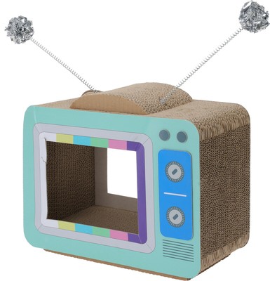 Koopman Kratzbrett für Katzen in Fernseher-Form 40 x 32,5 x 19 cm Heimtier
