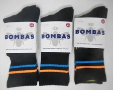 Bombas Youth Kid Size 1-6 X-SMALL Black Stripe Bee Crew Socks 3pr