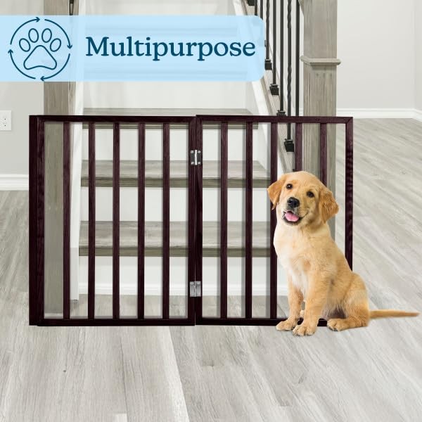 PETMAKER Foldable Wooden Pet Gate 54"x24" Espresso