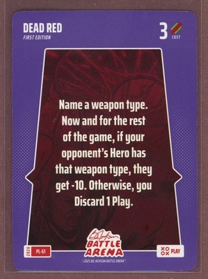 2026 Bo Jackson Battle Arena Griffey Play Card #PL-61 Dead Red