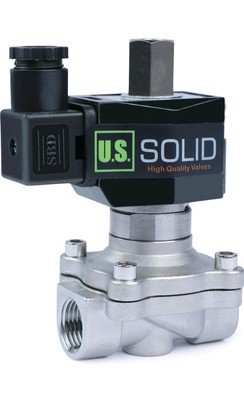 U.S. Solid 1/2 inch Stainless Steel Solenoid Valve 12V DC Junction Box Type
