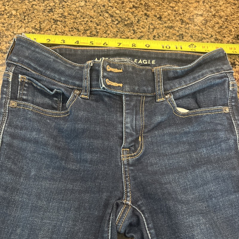 American Eagle Outfitters Women's Jeans Blue Double Button Size 4 Bootcut