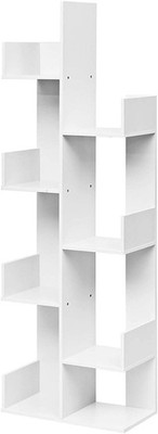 Bücherregal in Baumform mit 8 Fächern, Standregal, Lagerregal, 50x25