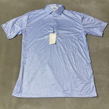 Collars Co Dress Collar Polo Shirt Mens XL Blue Gingham Short Sleeve NWT