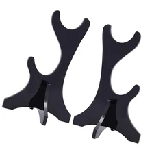 2 Pcs Acrylic Holder Black 2 Tier Tabletop Display Stand Rack