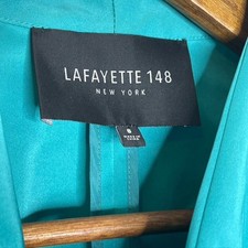 Lafayette 148 Teal Pointed Collar Blazer Jacket Size 8 Women's