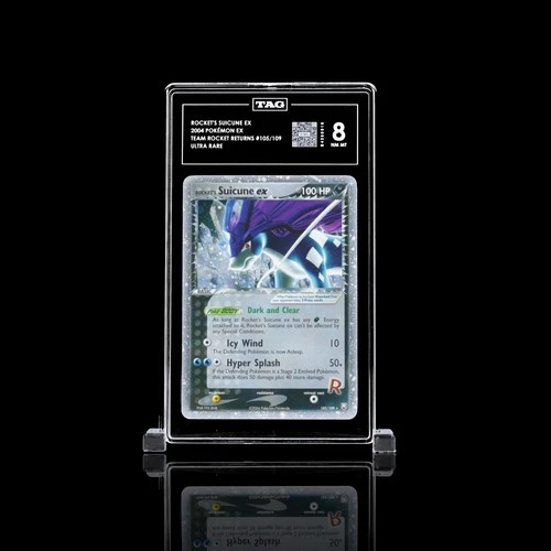Pokemon TCG Rocket's Suicune Team Rocket Returns #105/109 TAG 8 graded
