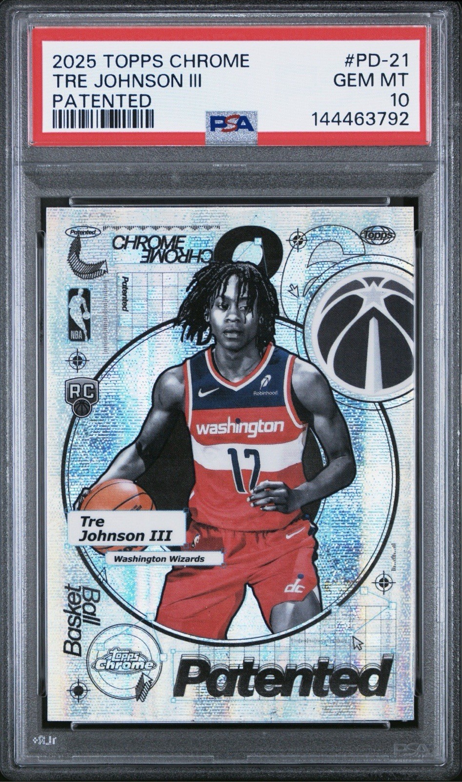 2025 TOPPS CHROME TRE JOHNSON III PATENTED PSA 10