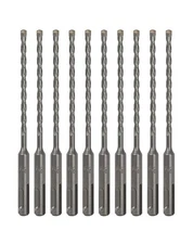 10PCS 3/16"x6" Drill Bit Set SDS Plus Rotary Hammer Concrete Masonry Carbide Tip