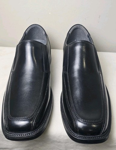 Dockers Shoes Mens 11 M Proposal Bike Toe Loafers Black Leather Slip On NEW - Picture 2 of 10