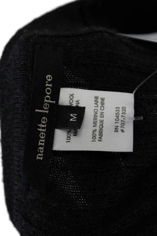 Cárdigan suéter gris con botones de lentejuelas tejido de lana Nanette Lepore para mujer talla M Foto 4 de 4