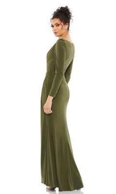olive green jersey dress Cherie U-Neck Jersey Dress main image 1