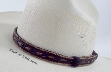 Hand Braided Horsehair Cowboy Hat Band, black -CINNAMON BROWN horsehair hatband