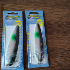 2 Moonshine Lures Standard  Salmon Trolling Spoons RV dotted glow game over