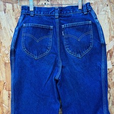 VTG 80s Levi's White Tab Jeans Women's High Rise Mom 28" x 29" Dark Denim