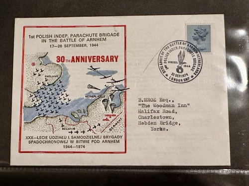 GB COVER 30TH ANNIVERSARY 1ST POLISH INDEP PARACHUTE BRIGADE 1974 ARNHEM
