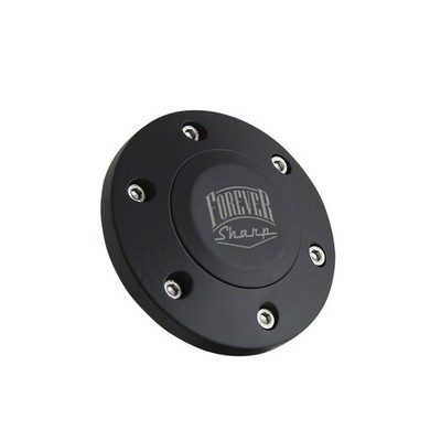 Black 6 Hole Billet Steering Wheel Horn Button with Forever Sharp Engraving