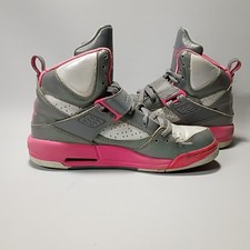 Nike Air Jordan Flight 45 High Girls 5Y Gray Pink Basketball Sneakers 524864-029