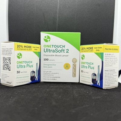 2x50 One Touch Ultra Test Strips 10/31/2026 & 100 One touch Ultra Soft2 lancets