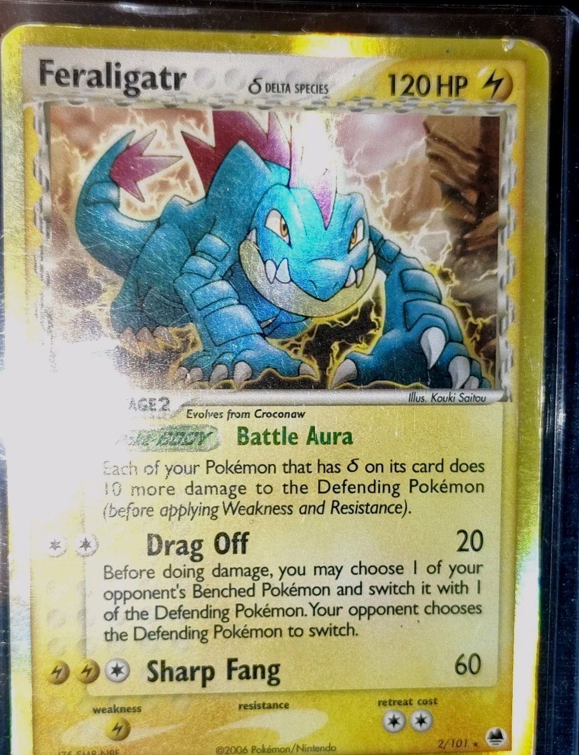 Pokemon TCG Feraligatr EX Dragon Frontiers Delta Species Holo 2/101 2006