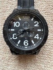 NIXON 51-30 Chrono Black/White Quartz Used for Parts or Repair