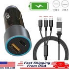 120W Fast Car Charger 2-Port Adapter&Cable For iPhone 17 16 15 14 13 X Pro Max