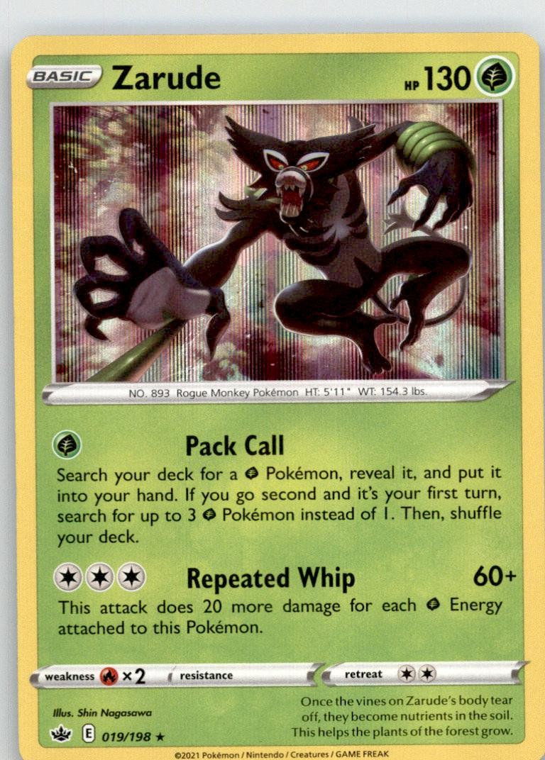 Zarude 019/198 Holo Rare Chilling Reign Pokemon Near Mint
