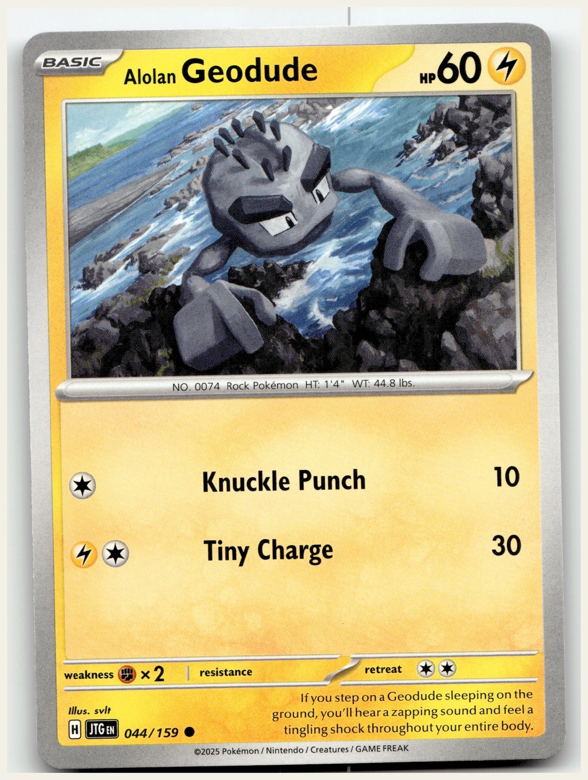 Pokemon Alolan Geodude 44/159 Journey Together EN Non-Holo NM